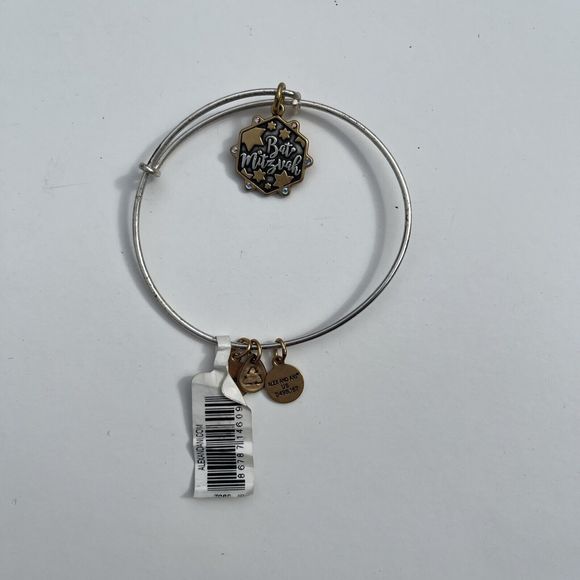 NWT Alex and Ani Bat Mitzvah Charm Bangle Two Tone Silver Gold Bracelet Judaica - Picture 4 of 9